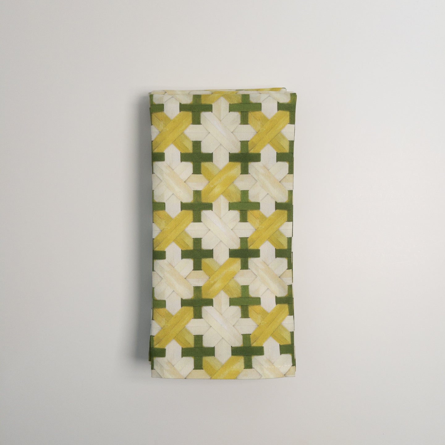 Caned Canvas in Olive Dinner Napkins | Set of 4